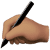 ✍🏽 writing hand: medium skin tone display on Apple